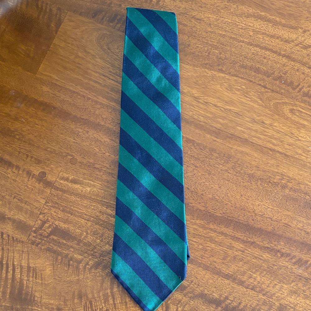 Vintage Bert Pulitzer Striped Green and Blue Men's Tie